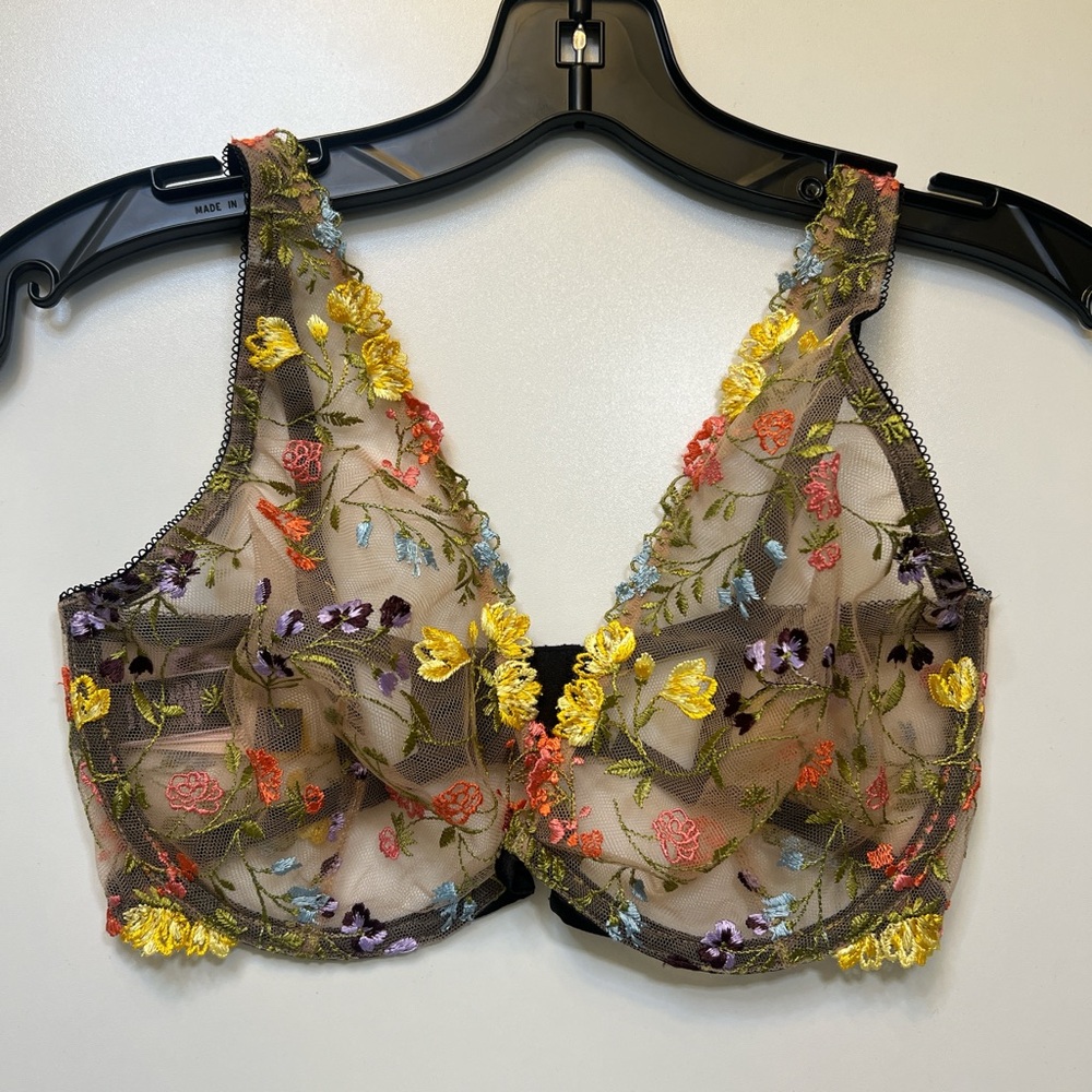 Victoria's Secret Colorful Embroidered Lace Bra